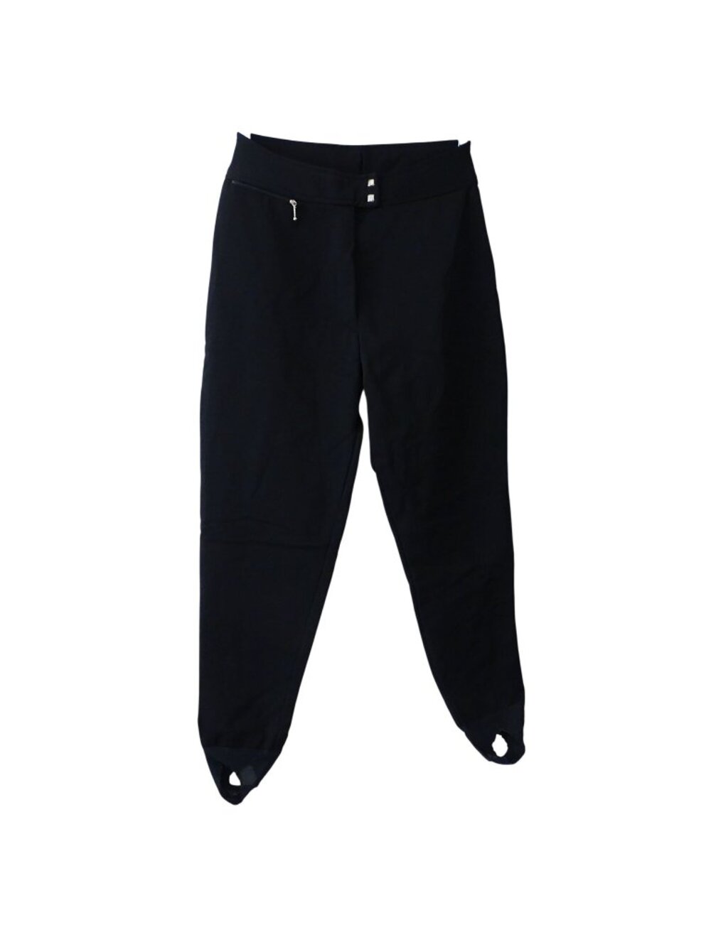 Vintage 80s Schoeller Skifans Black Stirrup Ski Pants Size 10 Stretch Sportswear